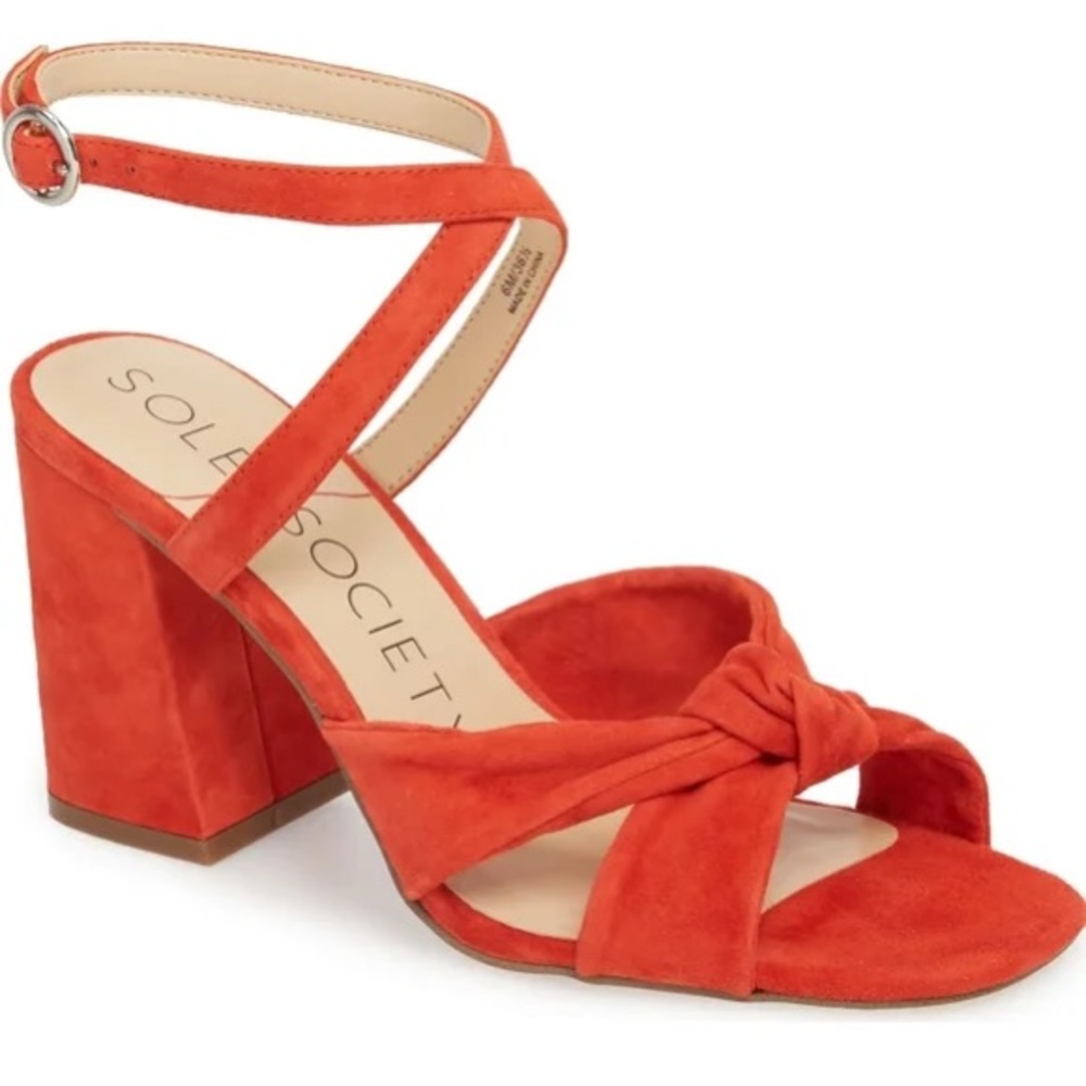 Sole Society Deep Coral Sandals/Heels size 8.5M